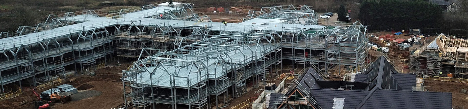 Retirement village under construction with steel